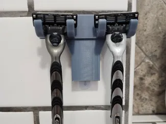 Dual Razor Holder for Command Strip Bath Set