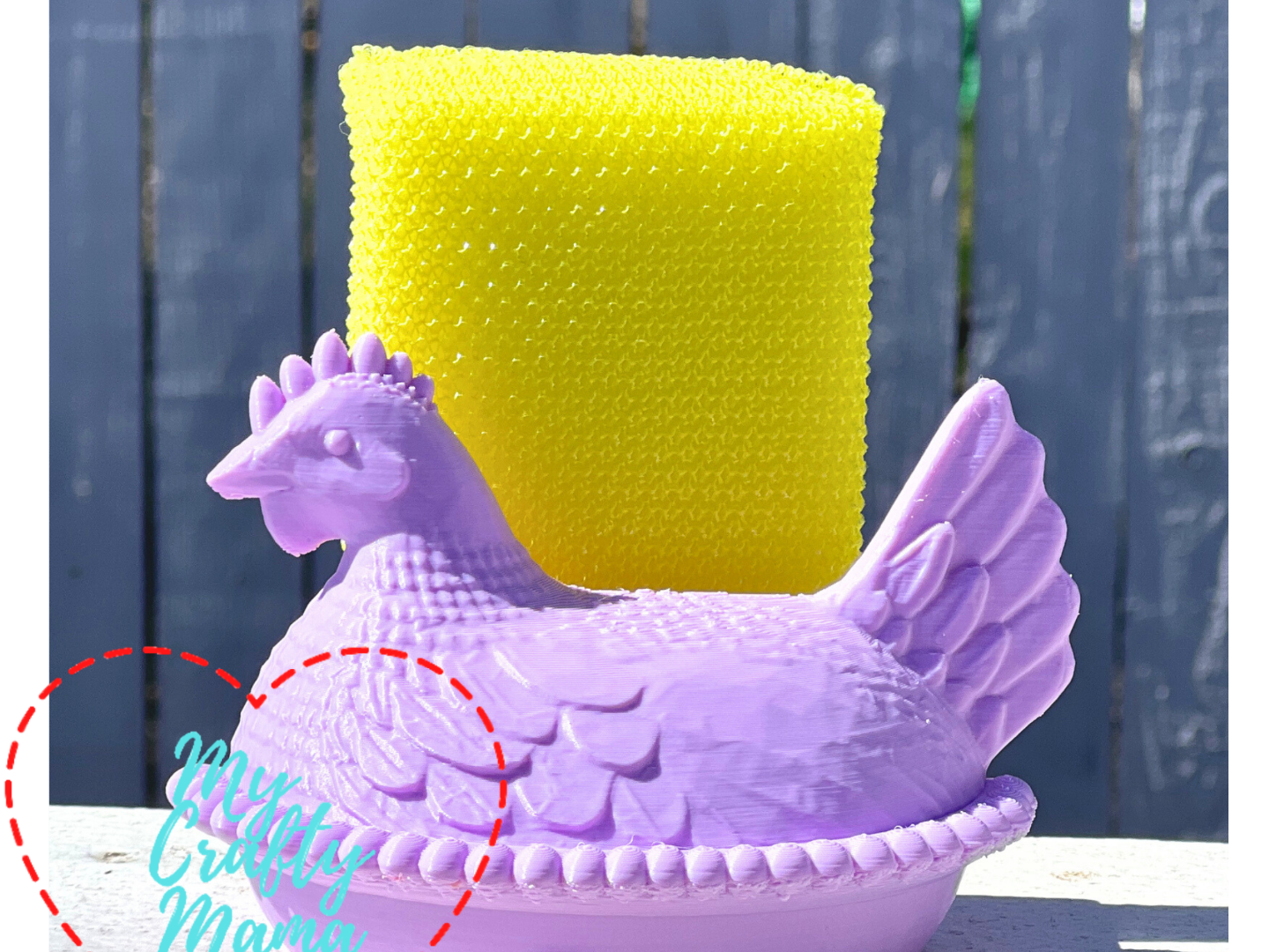 Hen on nest rectangle sponge holder