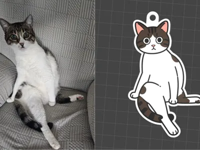 Panajota the Cat Meme Keychain