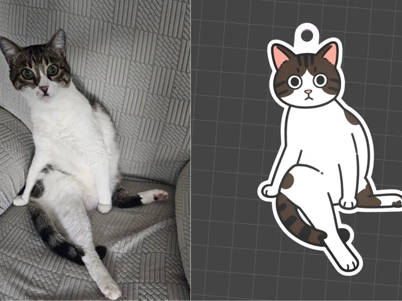 Panajota the Cat Meme Keychain