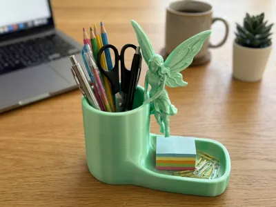 Fairy Desk Organizer Pen Holder and Trinket Tray