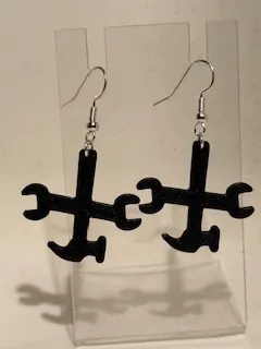 Quirky Tool Earrings Hammer and spanner view 2