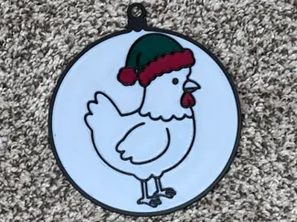 Christmas Chicken Ornament