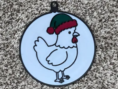 Christmas Chicken Ornament