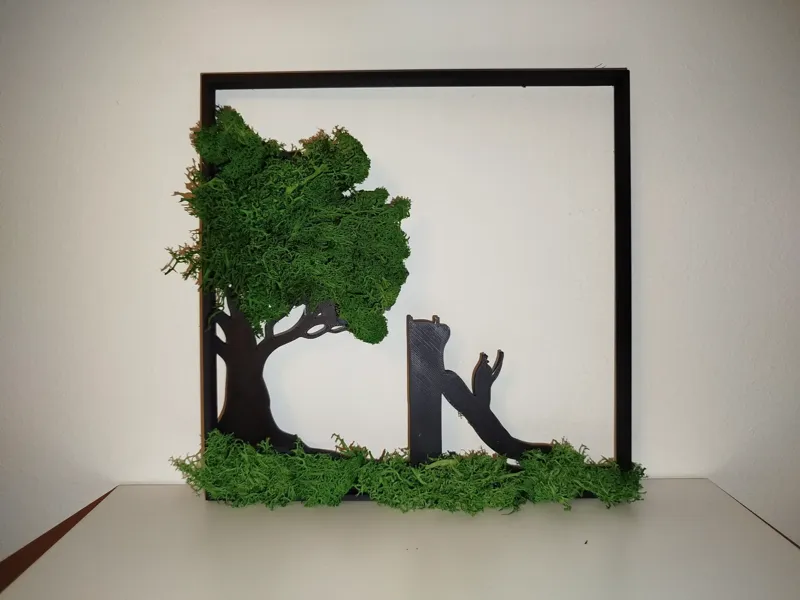 Moss Wall Picture Tree and Slide