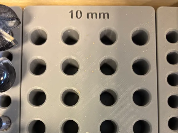 Bac Gridfinity pour mèches de 10 mm