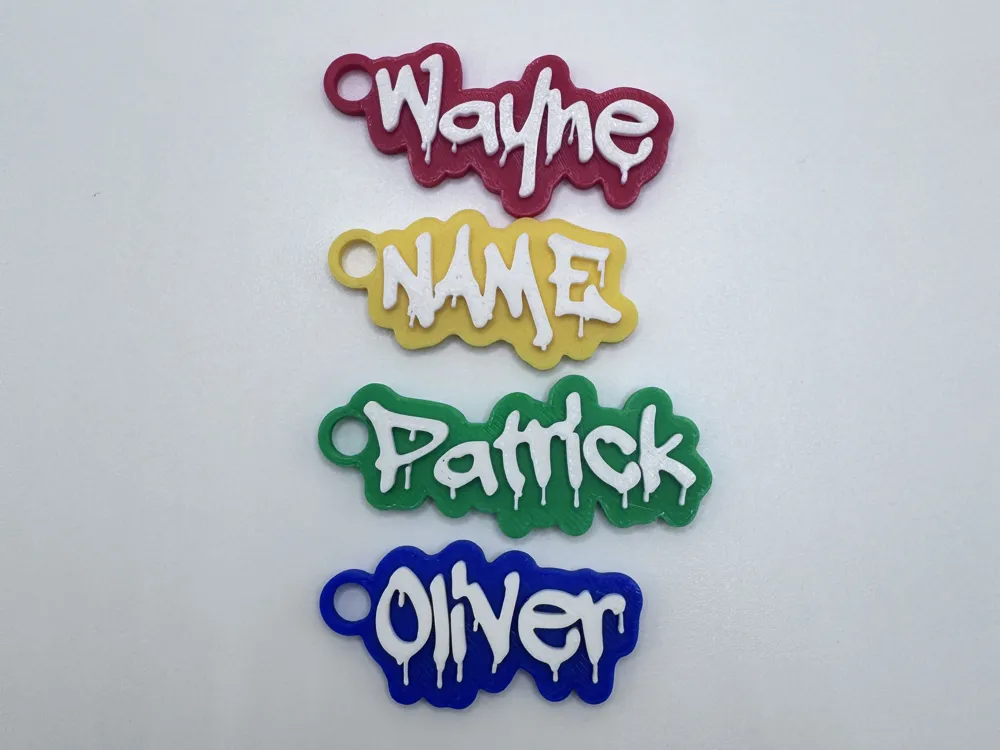 Graffiti Font Fully Custom keychain generator - Free 3D Print Model ...