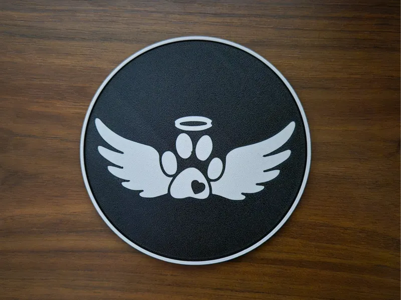 Angel dog paw coaster