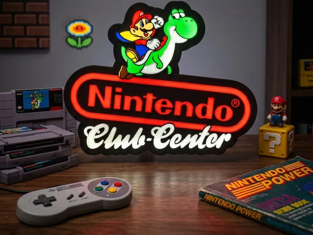 Nintendo Club-Center (Mario & Yoshi) Lightbox - Free 3D Print Model ...
