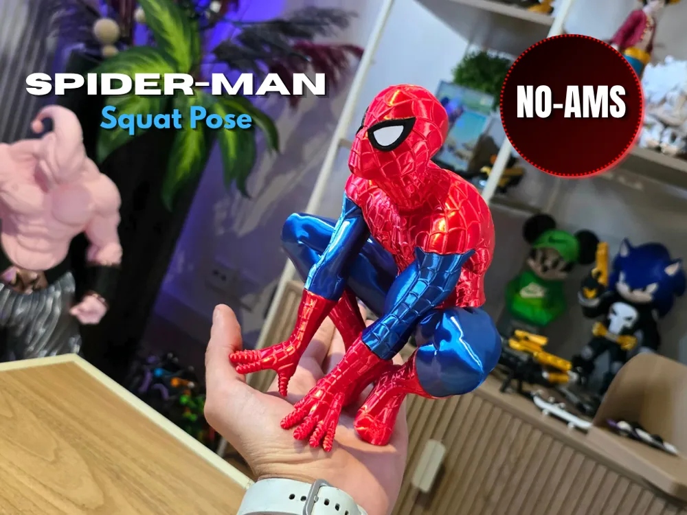 Accesorio para impresora 3D: Spider-Man Squat Pose NO-AMS. Referencia del modelo original.
