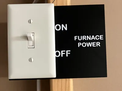 Furnace Power Switch label