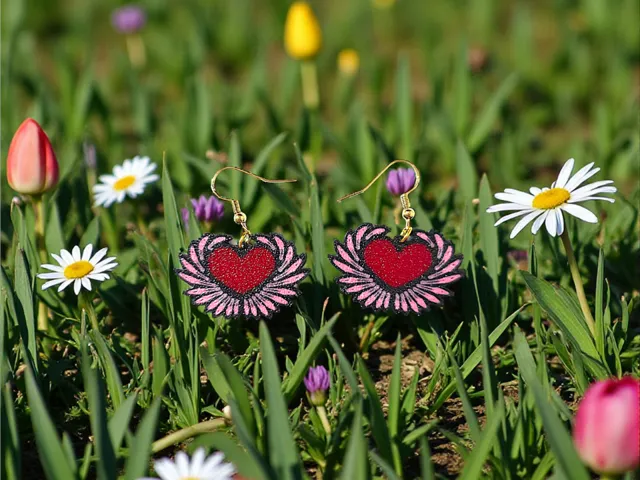 Winged heart earrings