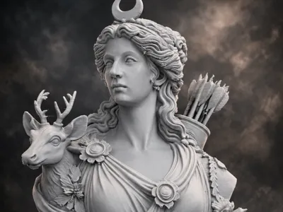 Artemide - Bust Goddess of the Hunt and Forests