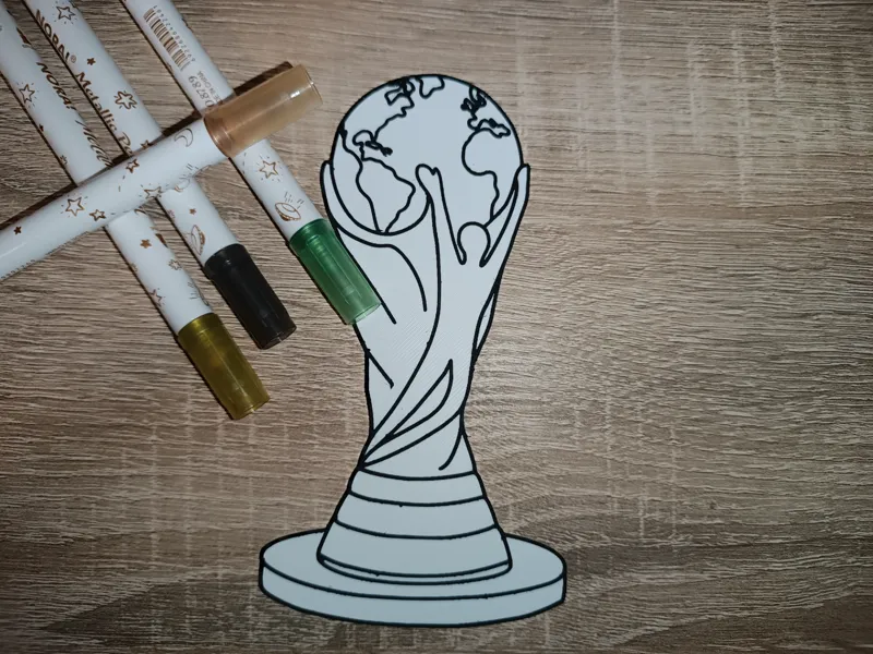 Fifa World Cup Trophy Inspired Coloring Model