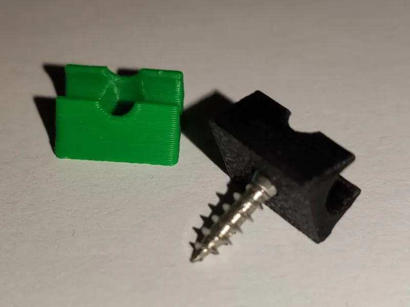 Wallmount cable clip for 5mm 3/16" wire (scalable)