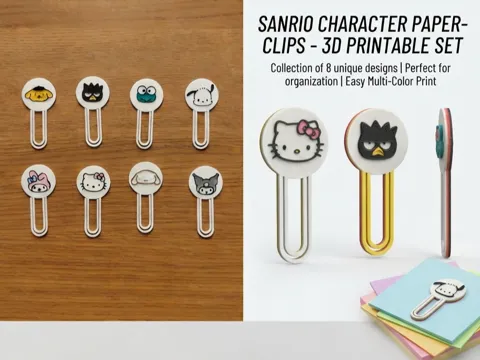 Clip o pieza de sujeción: Sanrio Character Paper-Clips - Cute — referencia de MakerWorld