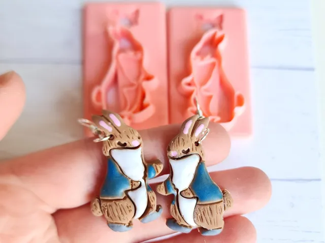 Walking Bunny Polymer Clay Earring Cutter