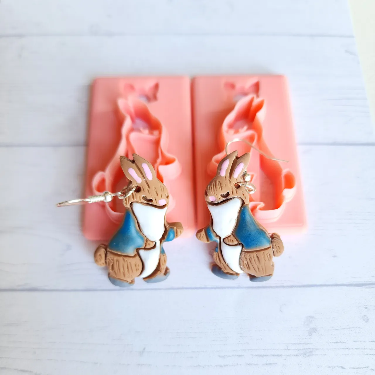 Walking Bunny Polymer Clay Earring Cutter view 2