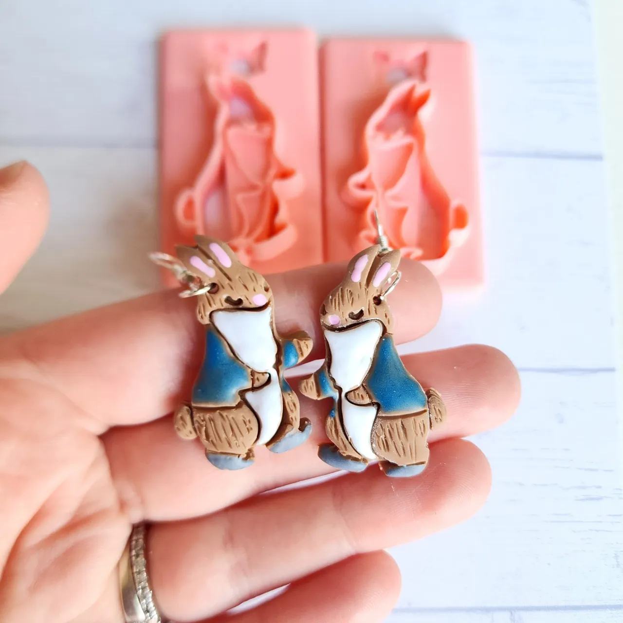Walking Bunny Polymer Clay Earring Cutter view 3