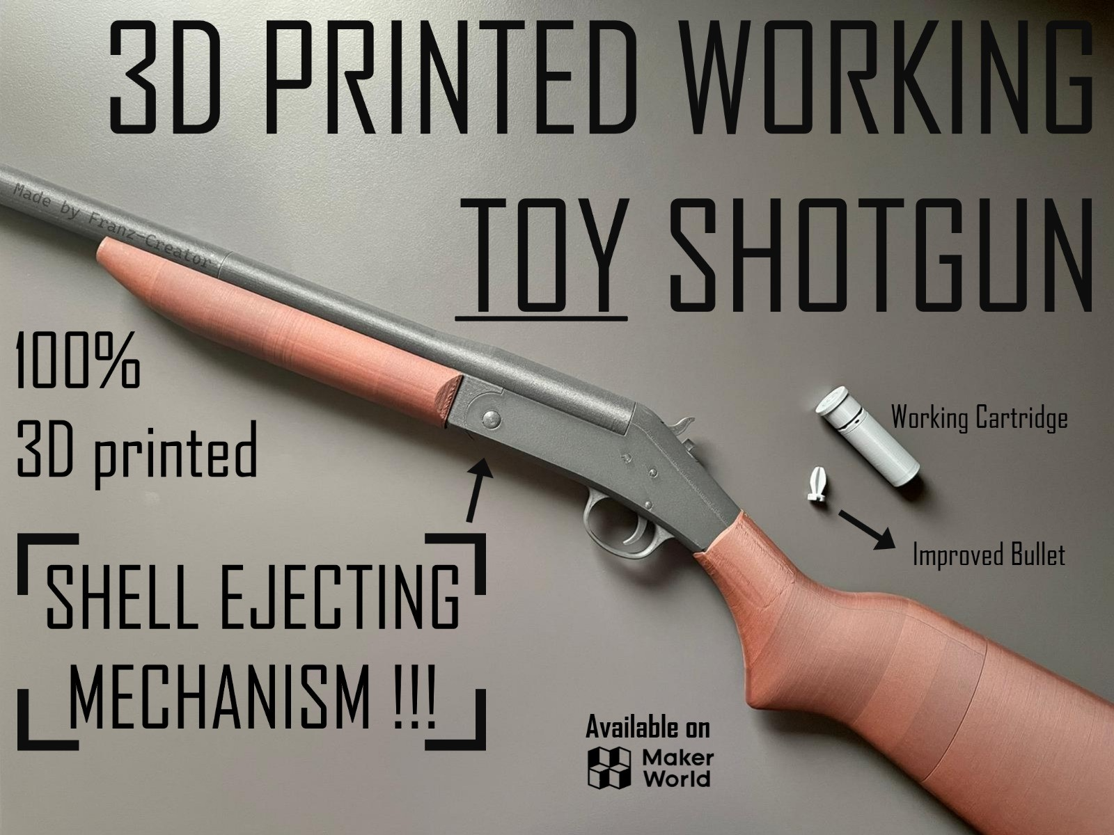 Working Toy Shotgun - 100% 3D Printed