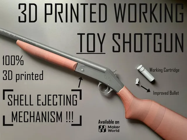 Working Toy Shotgun - 100% 3D Printed