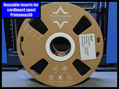 Reusable inserts for cardboard spool Printomax3D