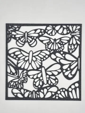 Letrero o emblema decorativo: Monarch Butterfly Swarm Square Stencil — vista de referencia 2