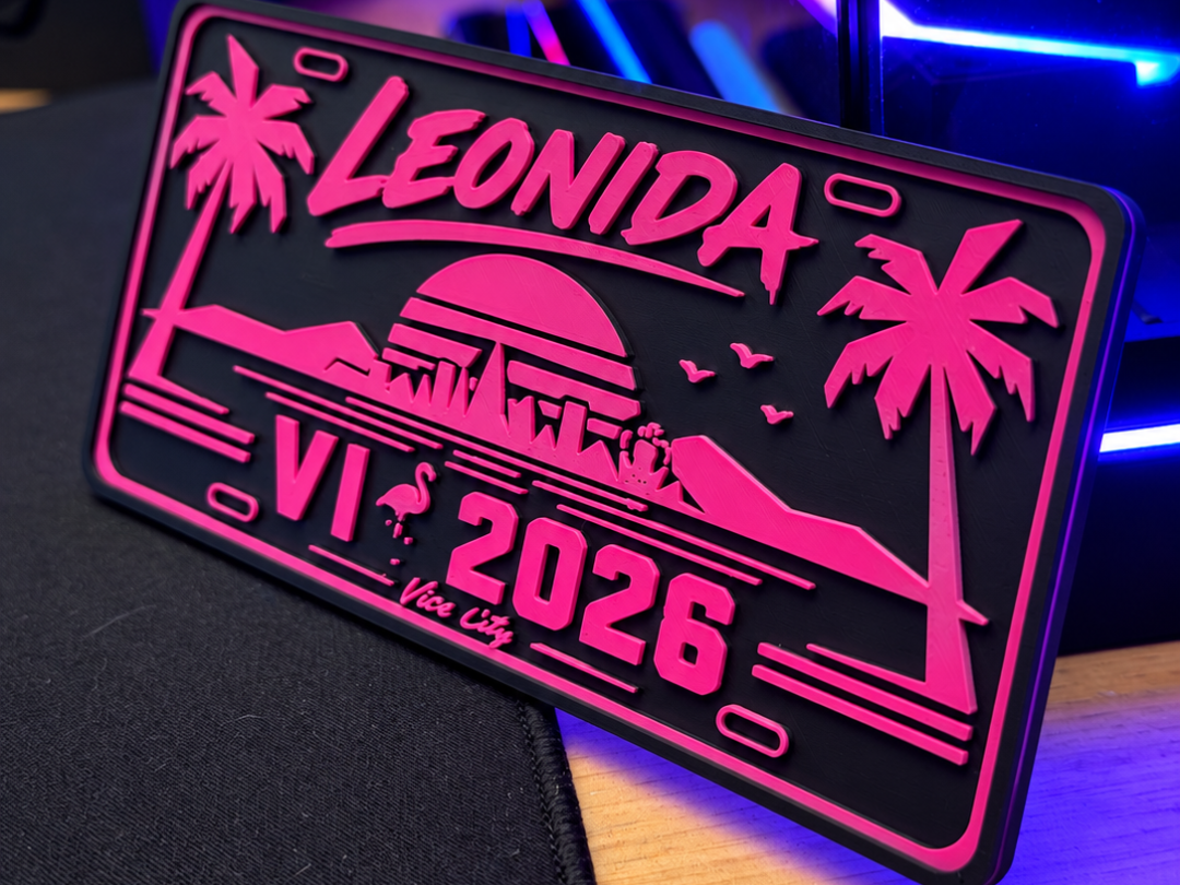 Leonida GTA 6 2026 – Vice City Plate - NO AMS 3D model