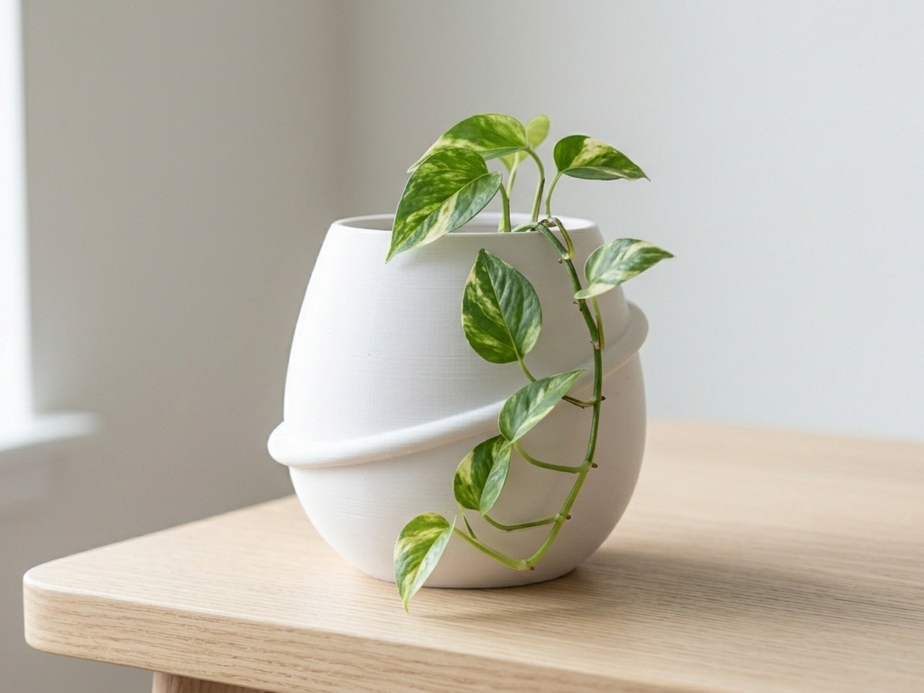 Orbit Planter  Minimalist Japandi Pot, No Supports