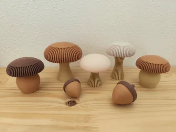 Letrero o emblema decorativo: Aura Collection Ribbed Mushrooms Autumn Halloween — vista de referencia 4