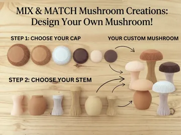 Letrero o emblema decorativo: Aura Collection Ribbed Mushrooms Autumn Halloween — vista de referencia 3