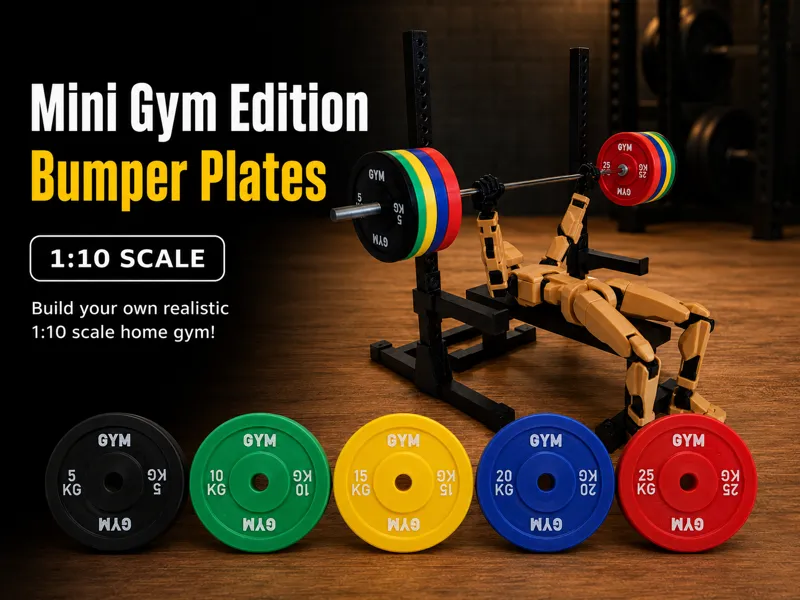 Bumper plates - Mini Gym Edition (1:10 scale)