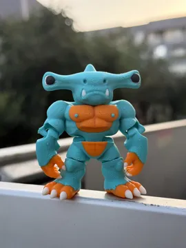 Modelo para impresión 3D: Flexi Mini Monsters: Hammerhead Shark — vista de referencia 3