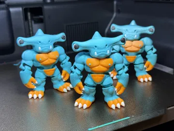 Modelo para impresión 3D: Flexi Mini Monsters: Hammerhead Shark — vista de referencia 4