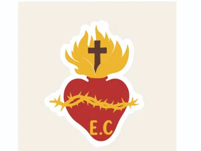 Jesus EC Heart Keychain