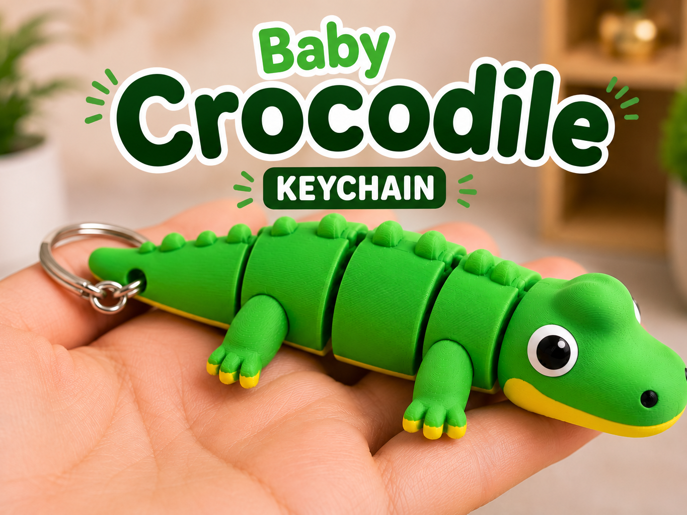 Cute Baby Crocodile Keychain - Flexi keychain