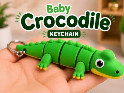 Cute Baby Crocodile Keychain - Flexi keychain