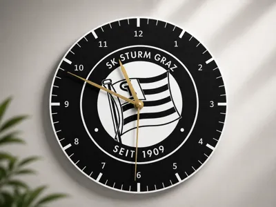 Sturm Graz Clock | Ø25cm