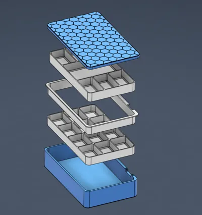 Pattern Box 3d Model Beautiful Box with Hex Pattern and Lid on Hinges - Free 3D Print Model ...