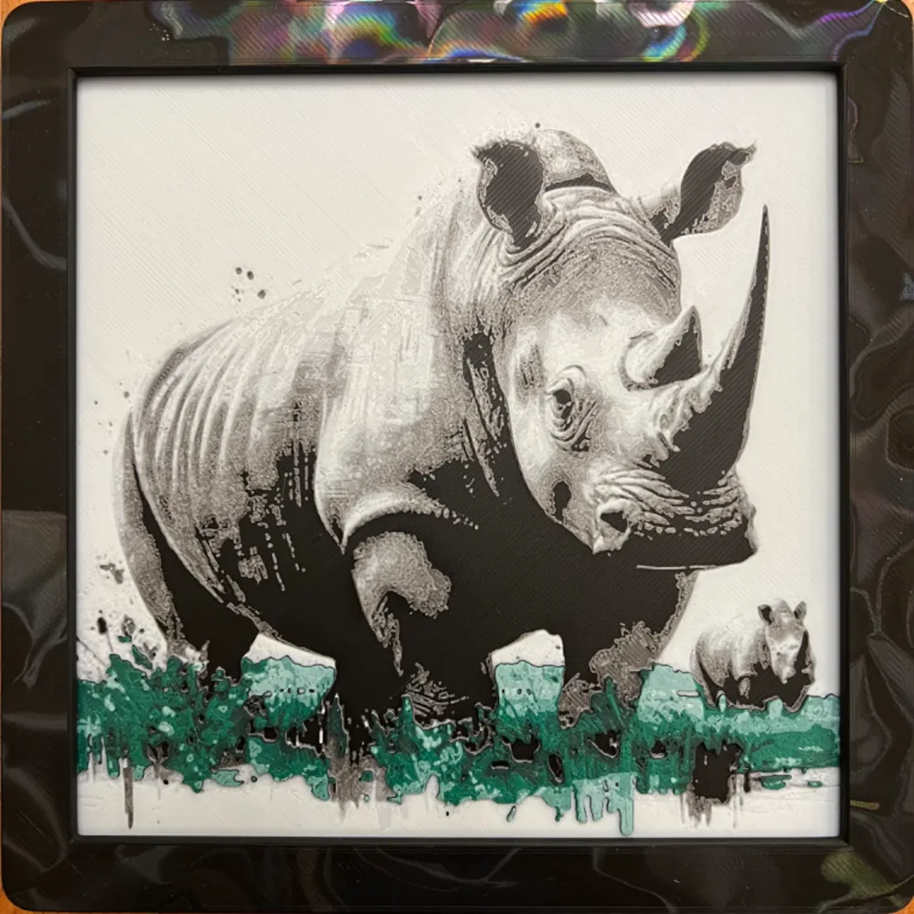 Rhino in the Grass