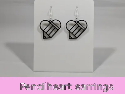 Pencil heart earrings