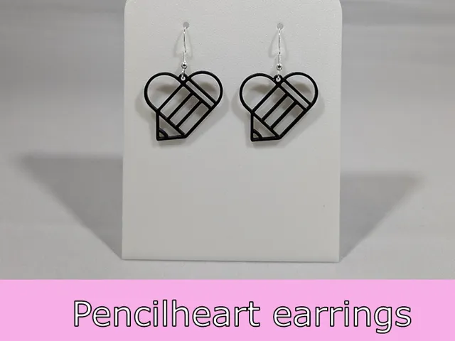 Pencil heart earrings