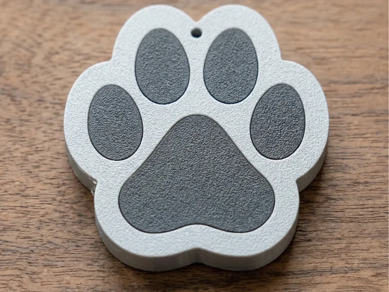 Dog Paw Keychain – Simple & Clean 3D Print