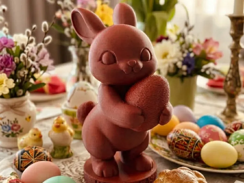 Minimalist Easter Bunny with Egg