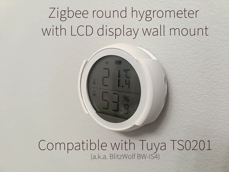Tuya TS0201 Zigbee round hygrometer wall mount