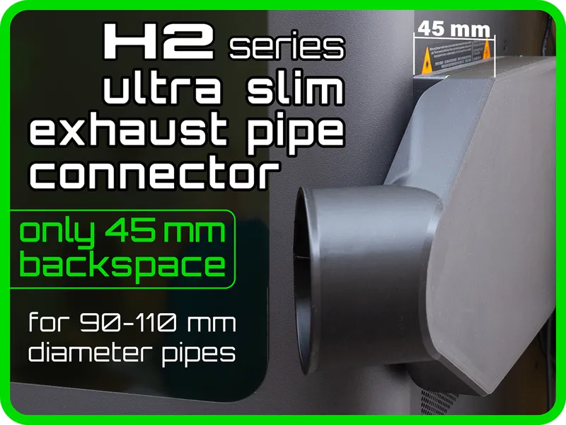 H2 ultra slim exhaust pipe connector