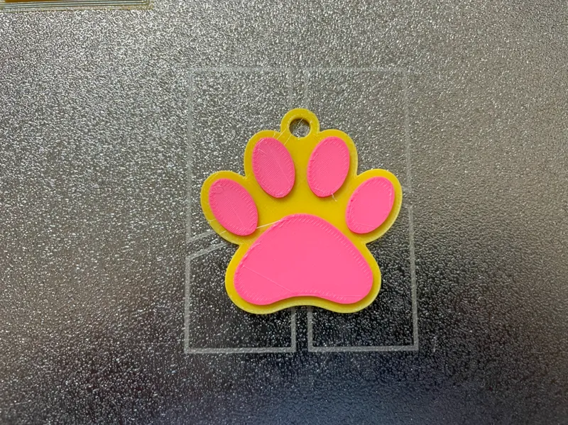 Dog footprint keychain