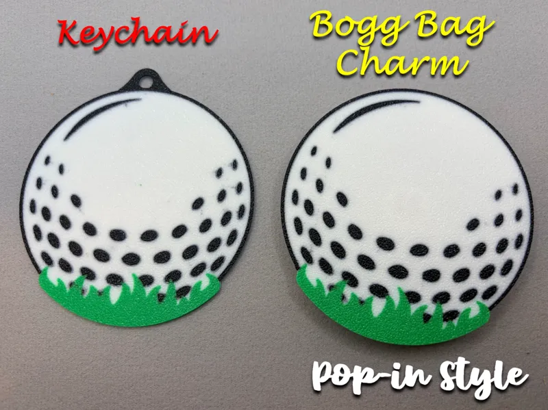 Golf Ball Bogg Bag Charm and Keychain