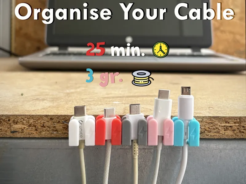 smartphone cable clip - fermacavo smartphone