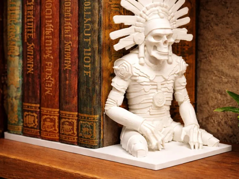 Mictlantecuhtli Aztec Skull Bookend – Book Holder